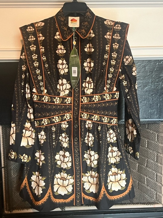 FARM Rio Dresses & Skirts - NWT Farm Rio Embroidered Black Floral Dress Size S